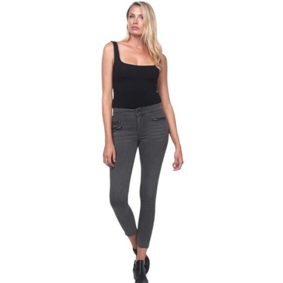 Etienne Marcel EM1036 Gray Skinny Moto Ankle Jeans with Zipper Accent Pockets-27 - Picture 4 of 15